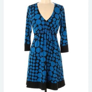 INC Woman Blue/Black Polka Dot Dress size 1X